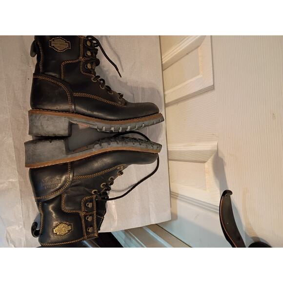 Women's Black Leather Boots - Picture 9 of 13